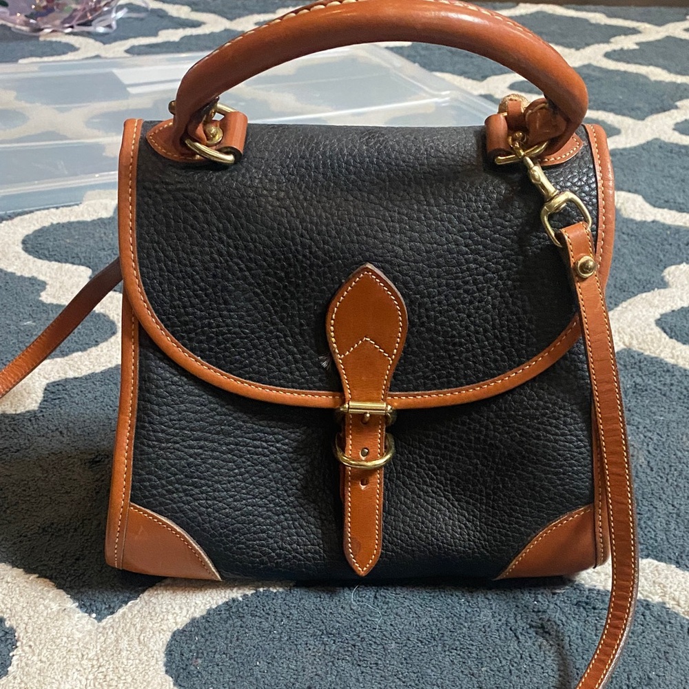 Dooney & Bourke Black and Brown Shoulder Bag